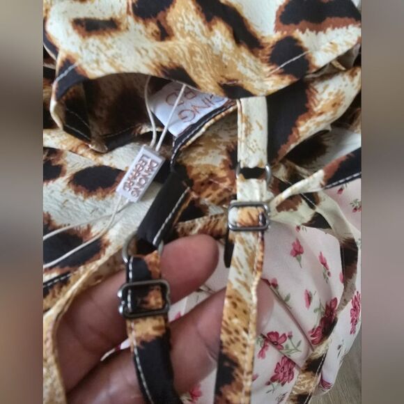 Dancing Leopard Floral Pink And Animal Print Dress Size 8 - Picture 3 of 14